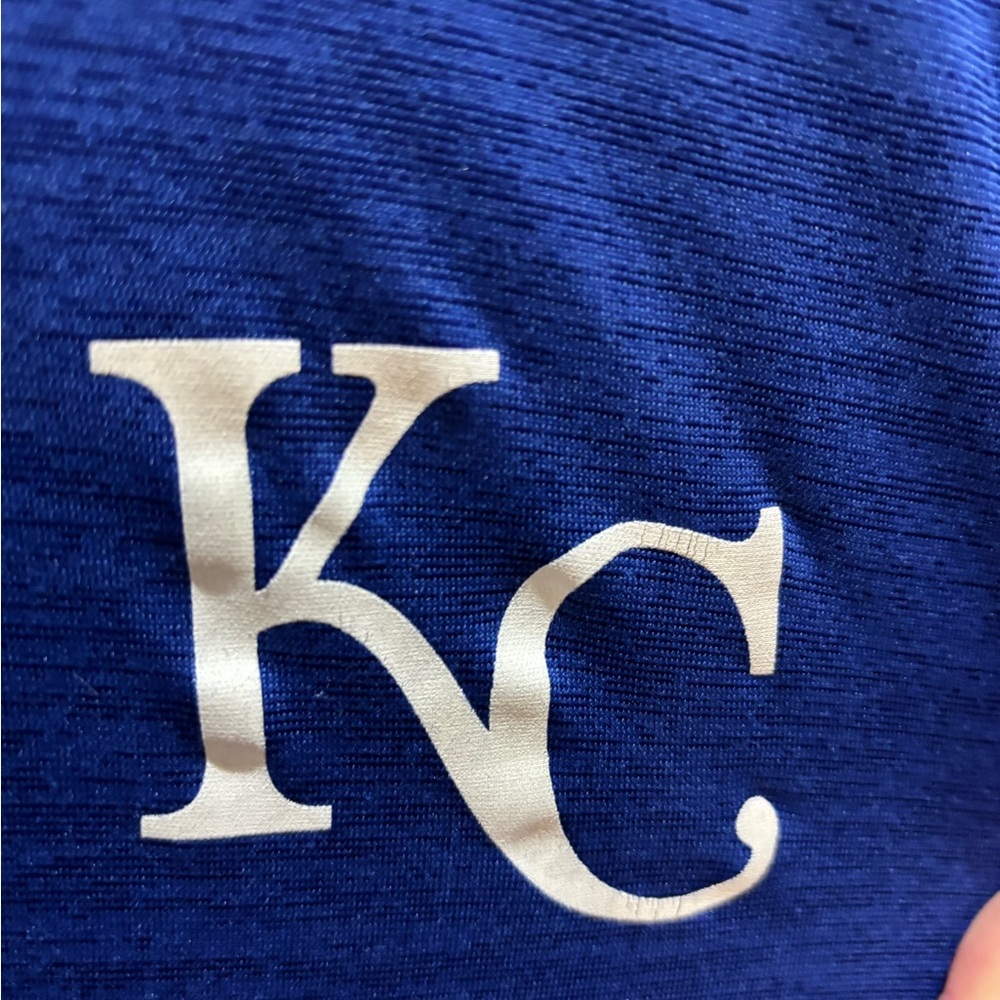 KC Embroidered Blue Quarter-Zip lightweight Pullover - Picture 4 of 12